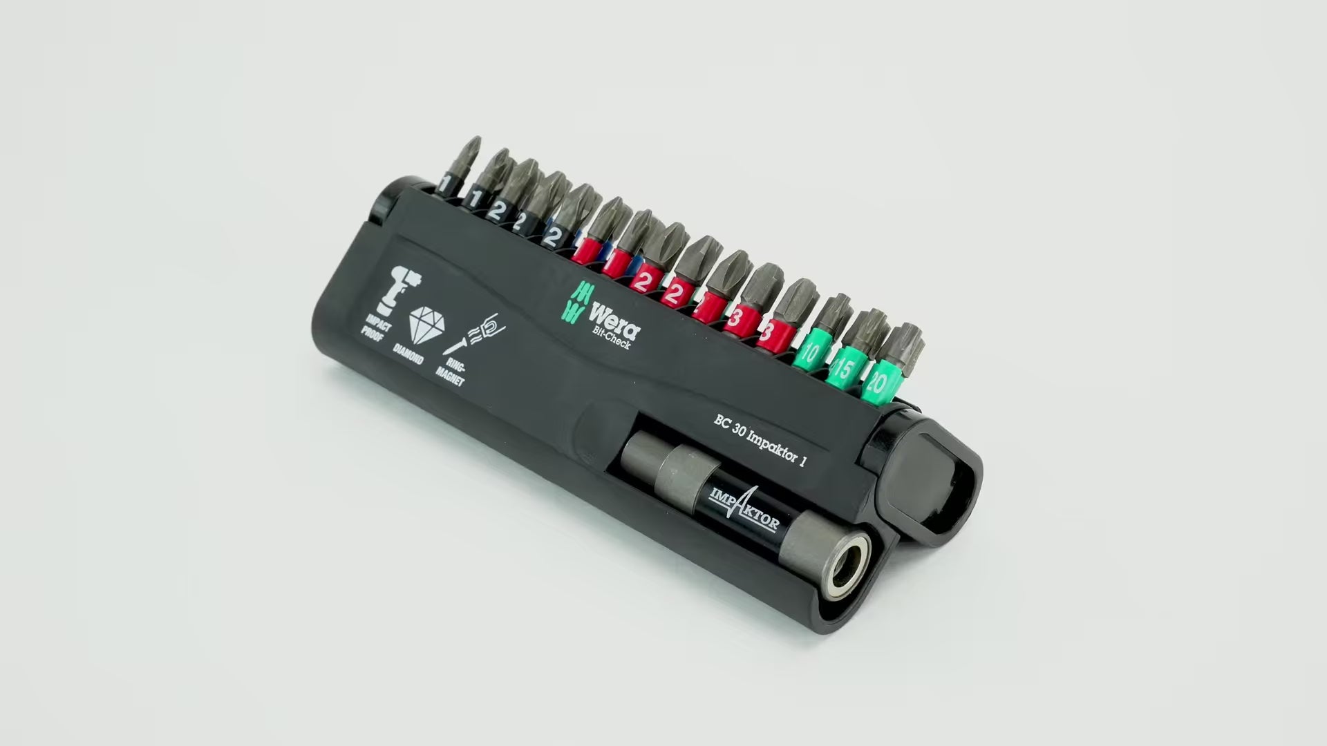 Load video: Wera 057690 Impaktor/30 Bit-Check Set