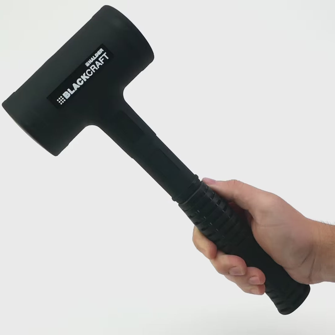 Load video: Halder Blackcraft Dead Blow Hammer with Polyurethane Cover and Steel Housing, 2.36" / 45.86 oz.