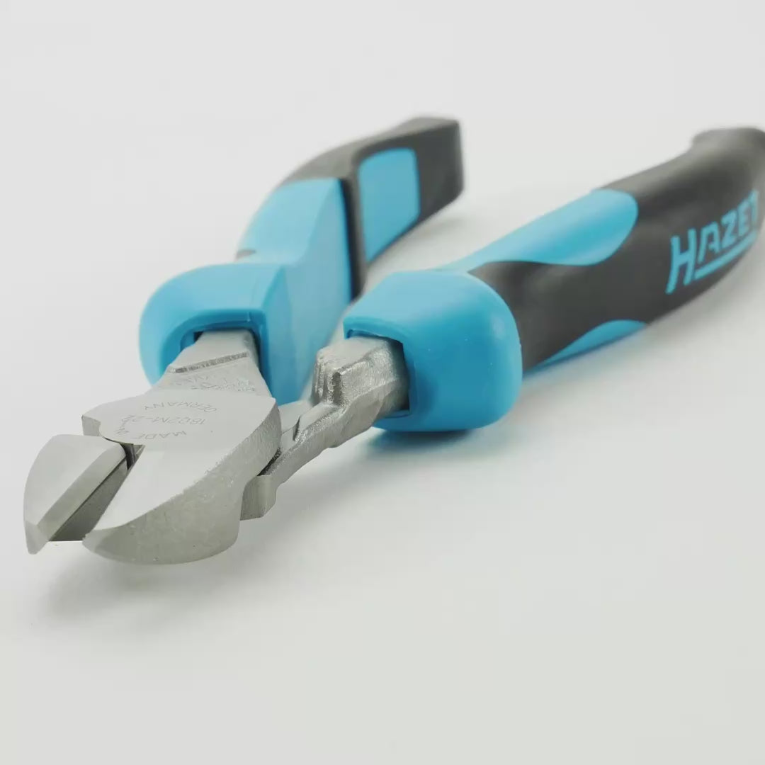 Load video: Hazet 1802M-22 Heavy-duty diagonal cutters 180mm - Polished