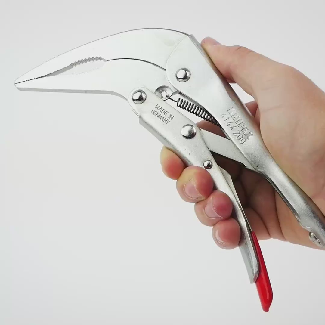 Load video: Knipex 70 Degree Angled Long Nose Grip Pliers