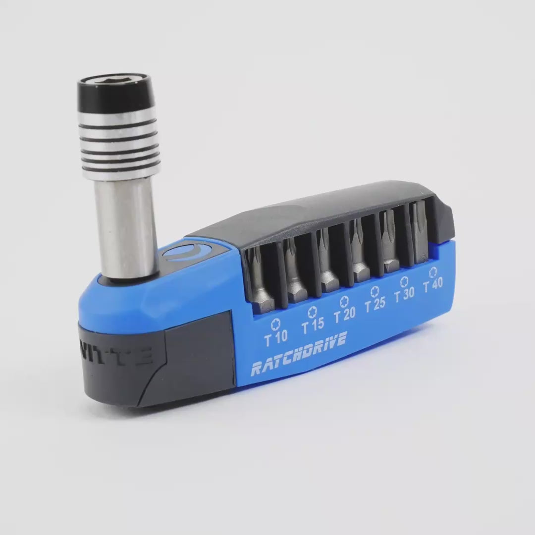 Load video: Witte Pro Ratchdrive All-in-one Torx Bit Set, 7 Pieces