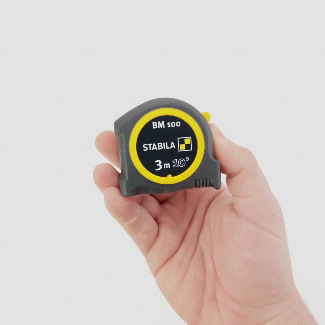 Load video: Stabila Type BM100 Tape Measure, 3m/10ft