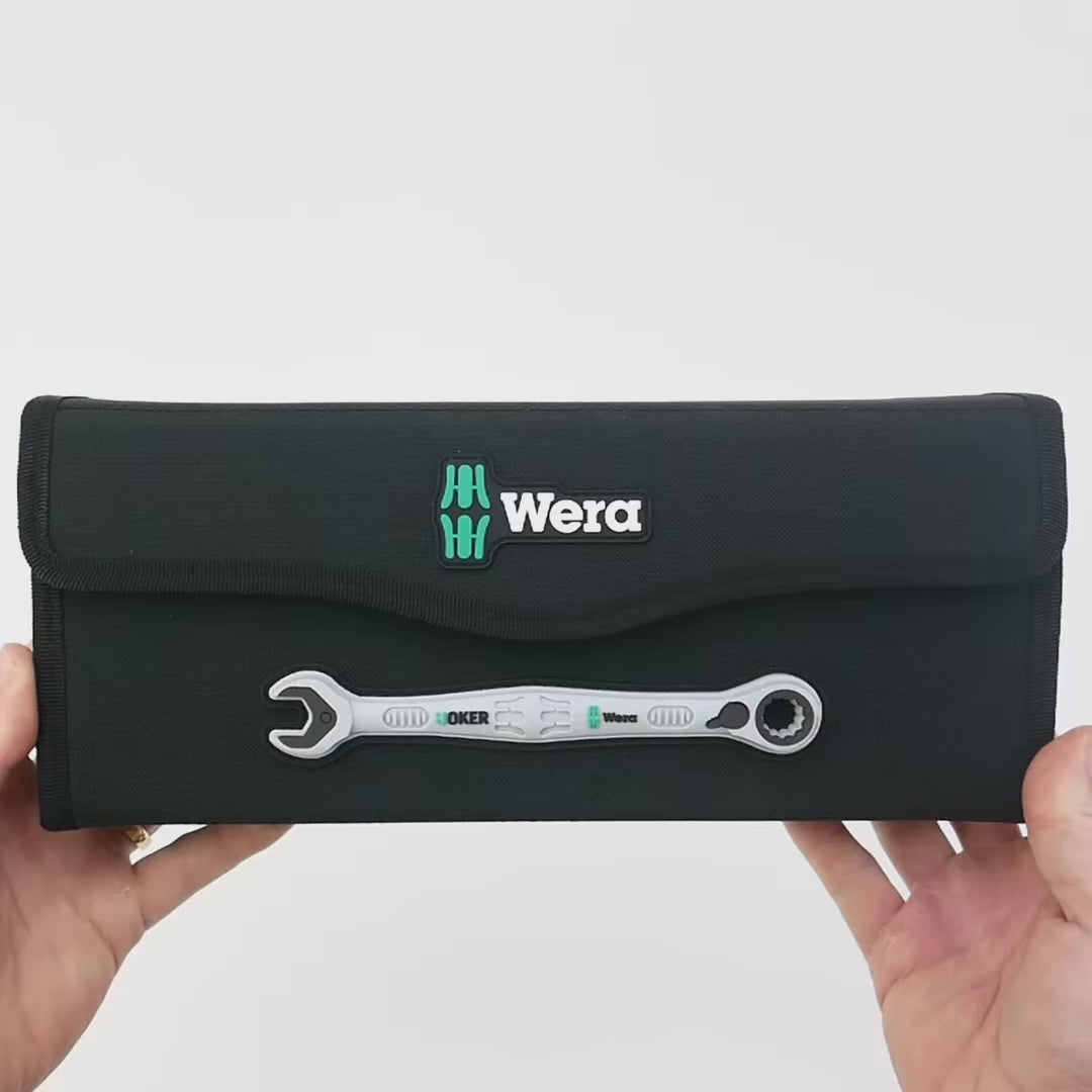 Load video: Wera 020093 Joker Combination Wrench with Switch 8 Piece Set - SAE