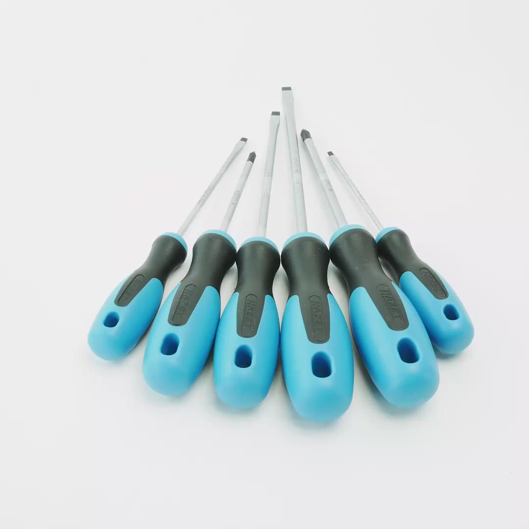 Load video: Hazet 810/6 Screwdriver Set - Slotted and Phillips, 6 Pieces