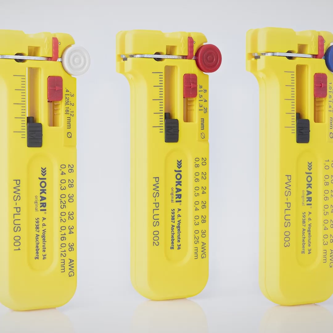 Load video: Jokari PWS-Plus 002 Precision Wire Stripper, 30 - 20 AWG