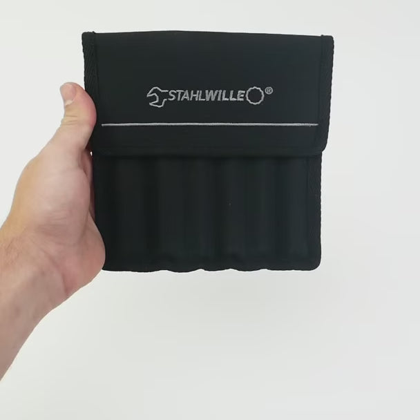 Load video: Stahlwille 108/6 T Parallel Pin Punch Set in Textile Bag, 6 Pieces