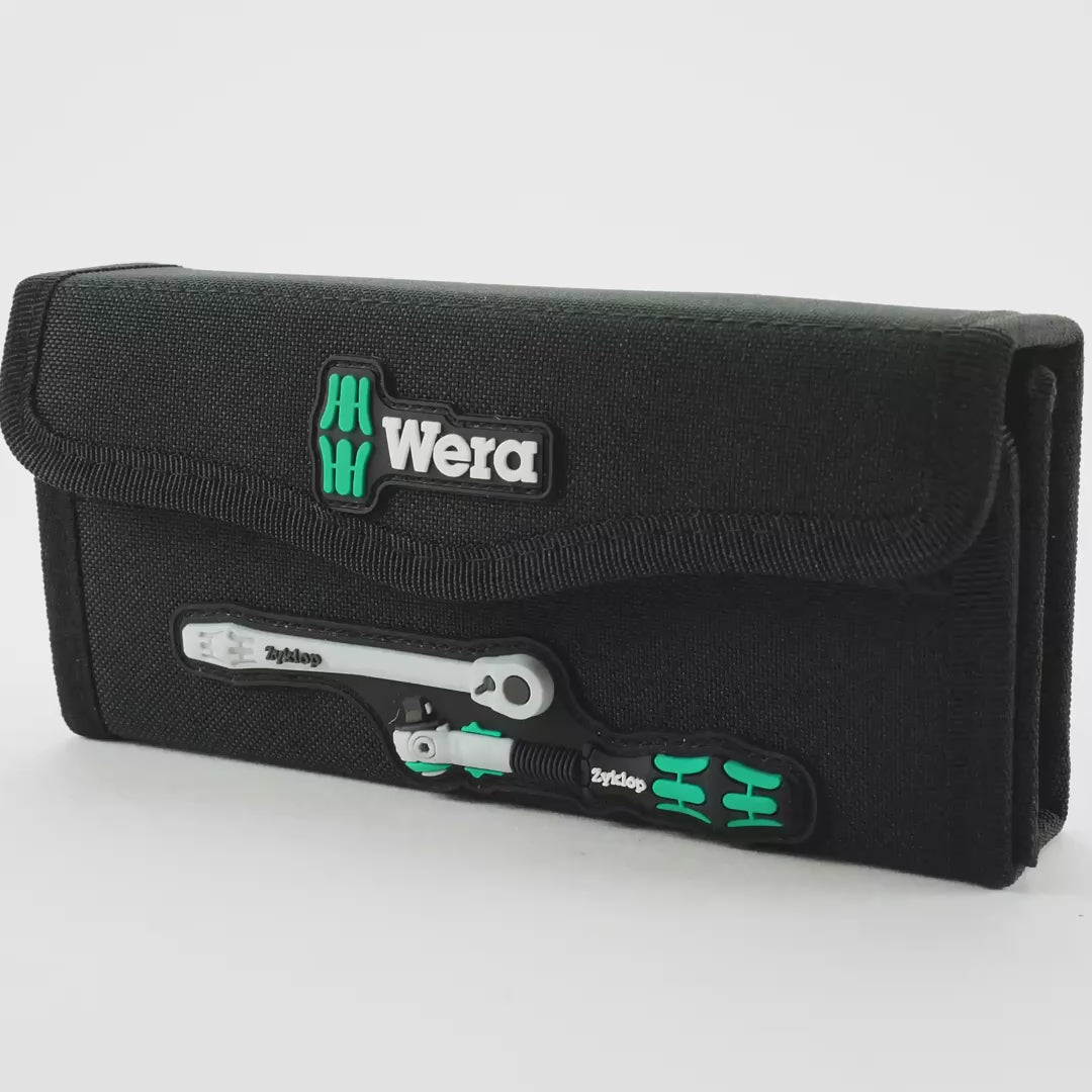 Load video: Wera 135949 Kraftform Kompakt Zyklop MS1 Metal/Speed 1/4"