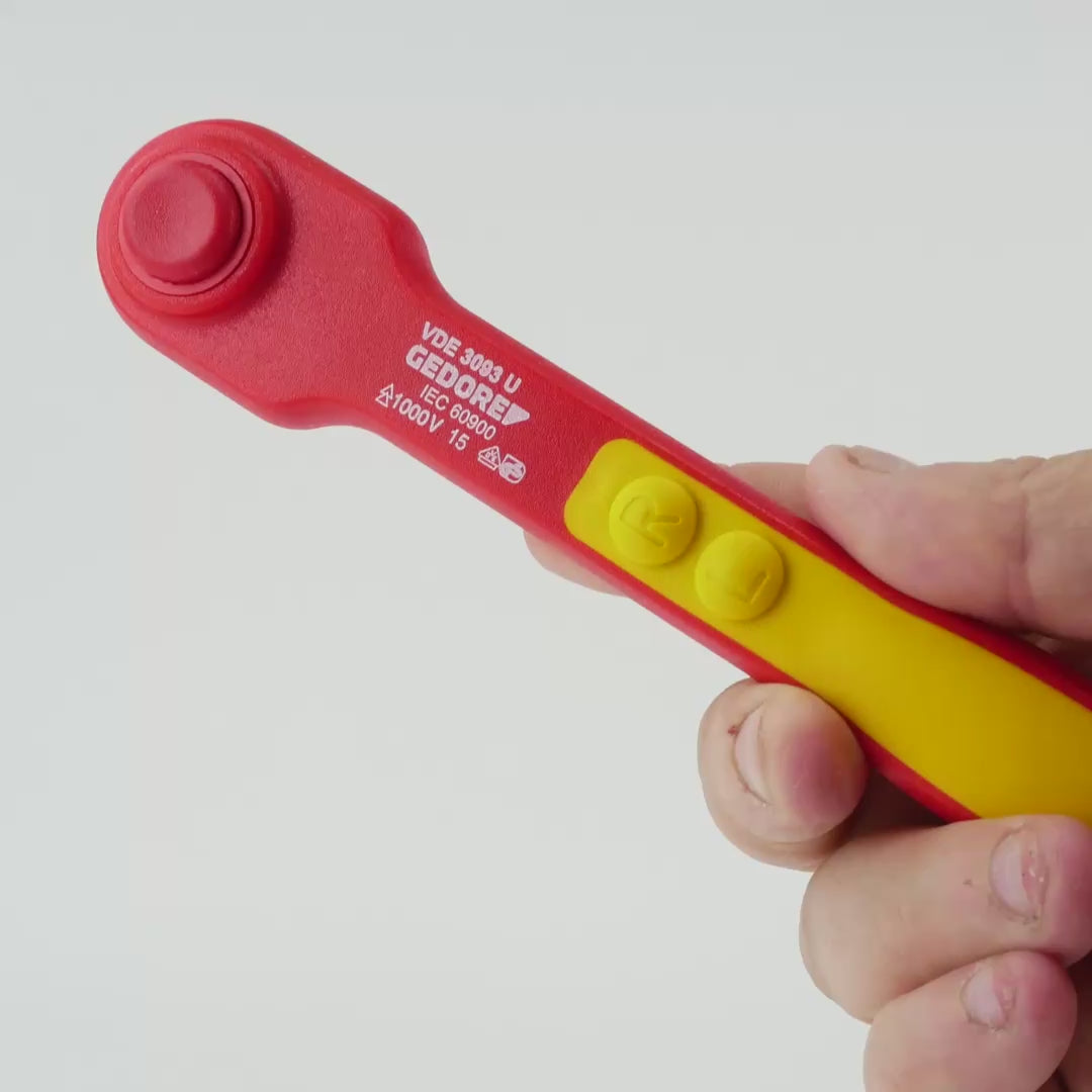 Load video: Gedore VDE 3093 U VDE Reversible ratchet 3/8"
