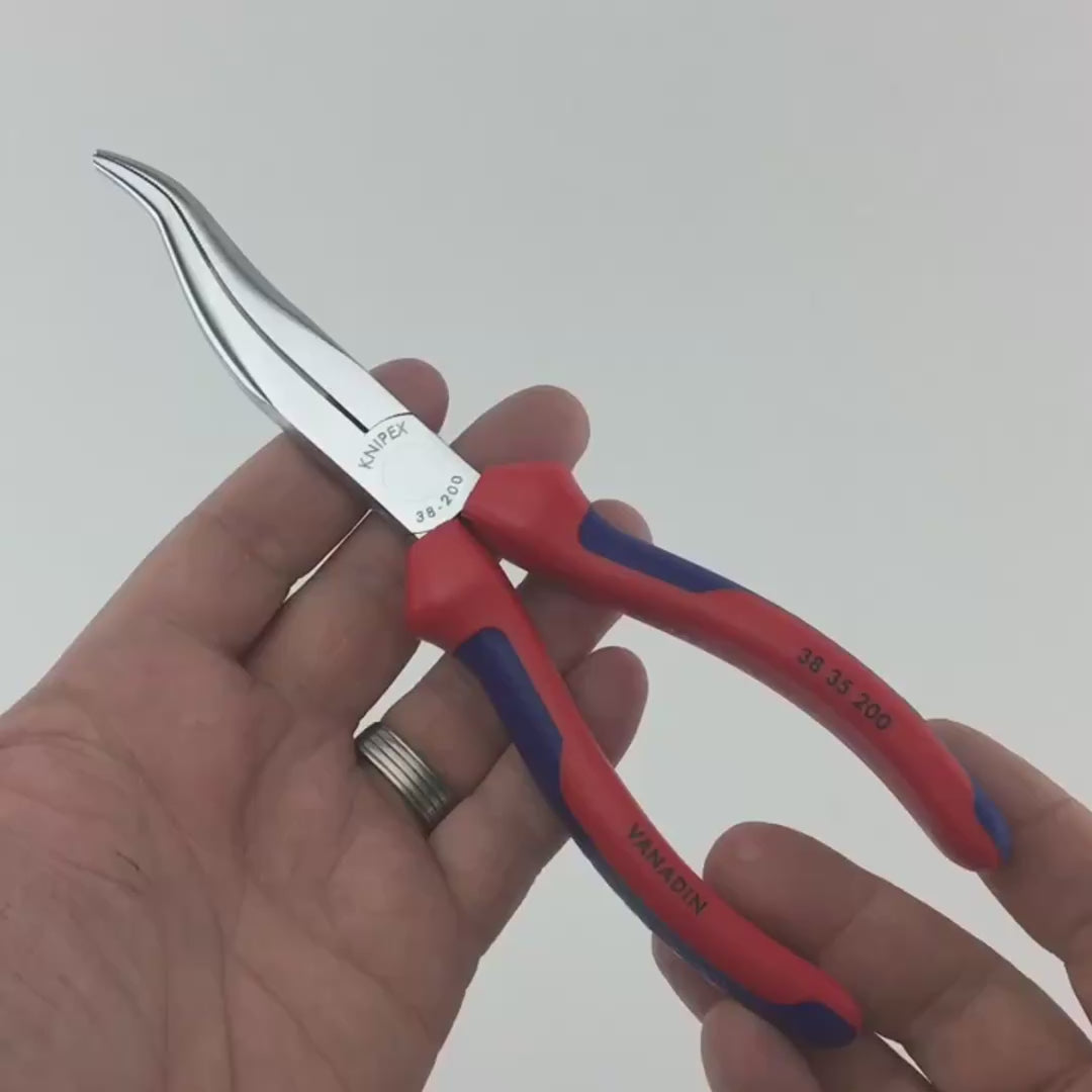 Load video: Knipex 8" Mechanic's Curved Pliers (Dolphin Nose) - MultiGrip