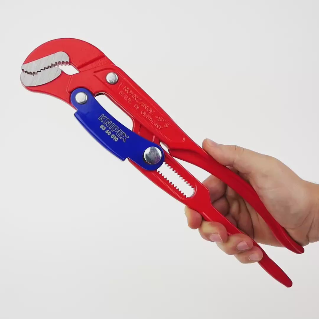 Load video: Knipex 13" Pipe Wrench S-Type w/ Fast Adjustment