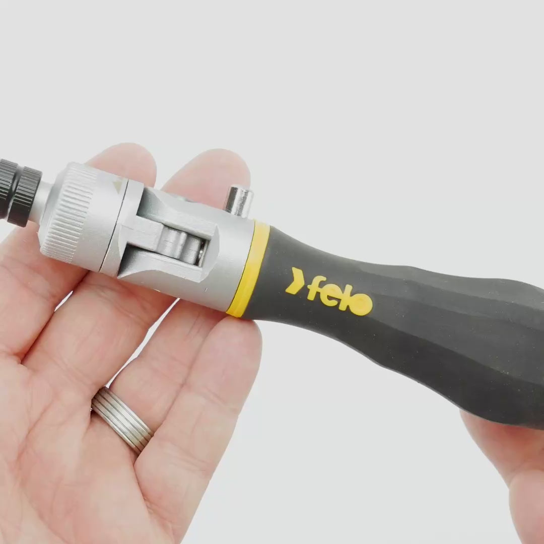 Load video: Felo Ergonic K Handle Ratcheting Screwdriver