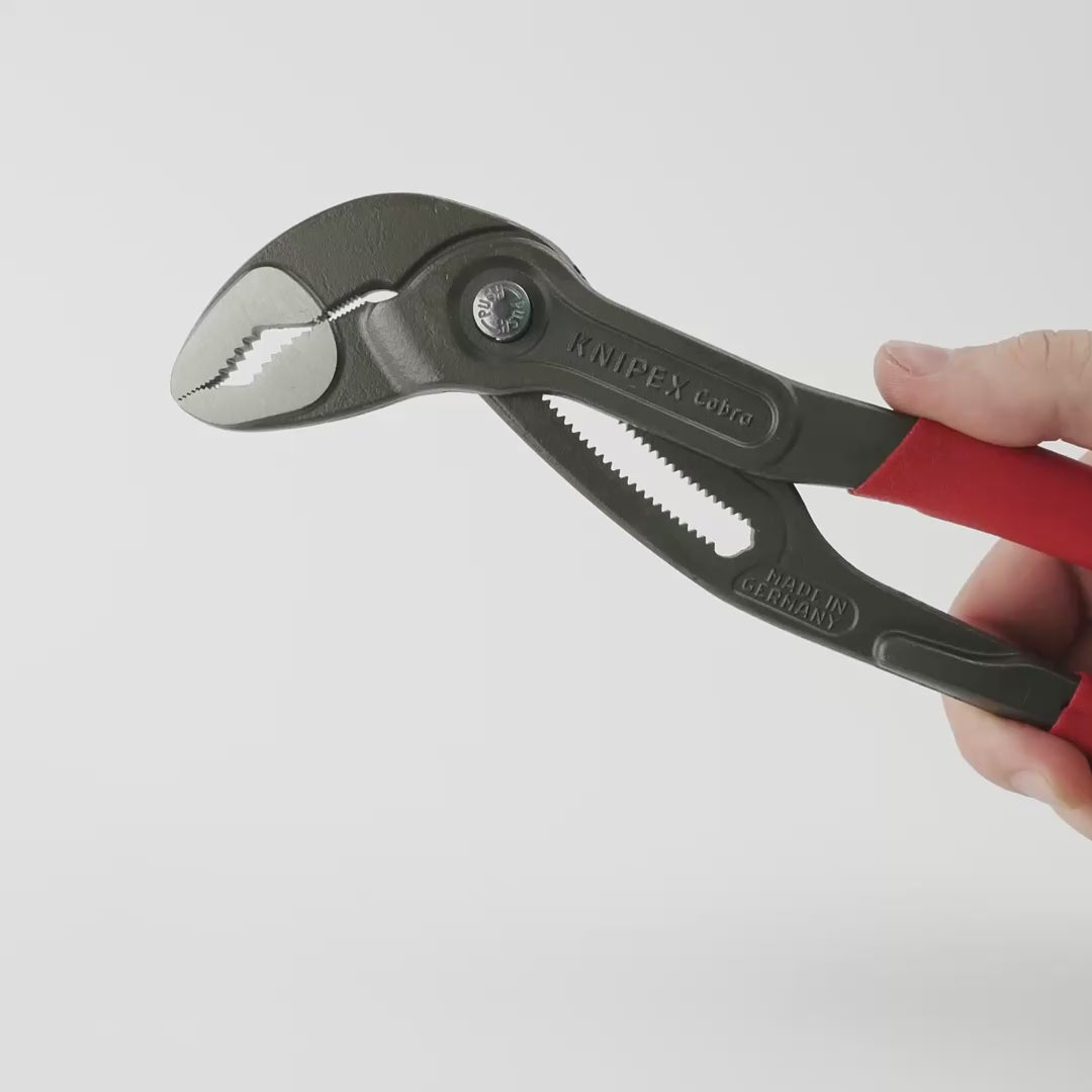 Load video: Knipex 12" Cobra Pliers - Plastic Grip