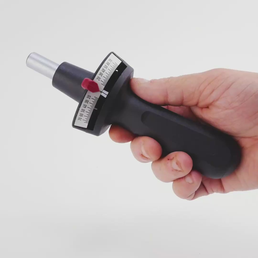 Load video: Stahlwille 760 TORSIOMETER Torque Screwdriver for 1/4" Hex Bit, Size 7.5, 15-75 cNm