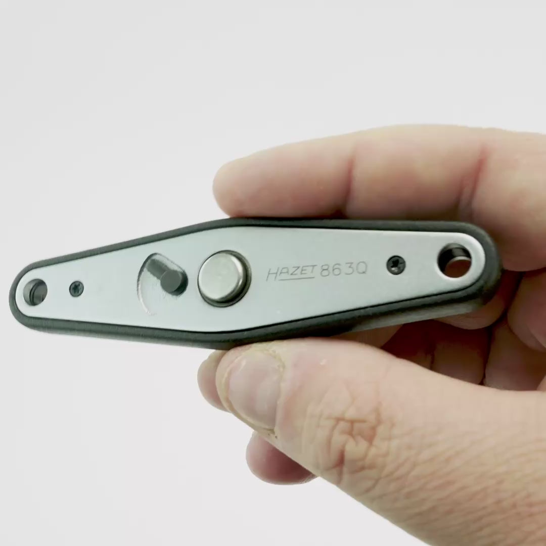 Load video: Hazet 863Q 1/4" Reversible T-handle Ratchet