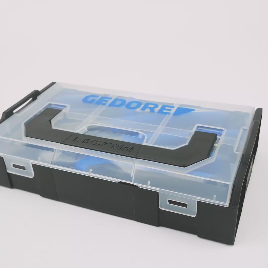 Load video: Gedore 1102-007 3 Pc Pliers Set in L-BOXX Mini