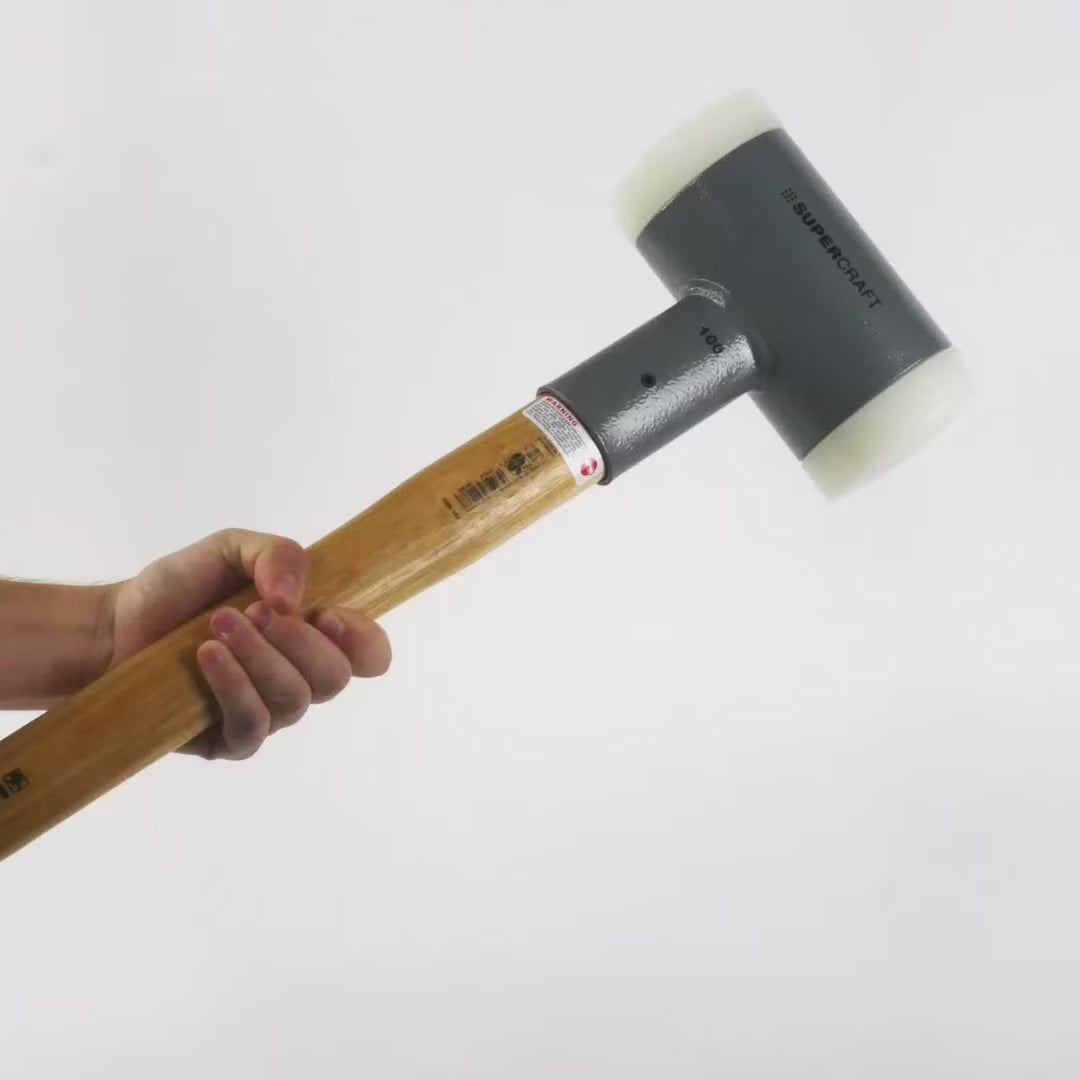 Load video: Halder Supercraft Dead Blow, Non-Rebounding Sledgehammer with Nylon Face Inserts and Steel Housing, 3.94" / 248.68 oz.