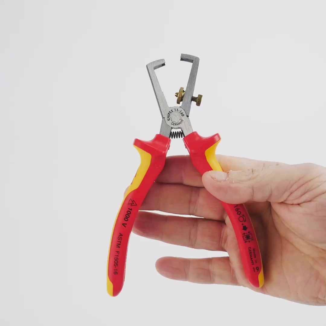Load video: Knipex 6.3" Wire Insulation Strippers - Insulated