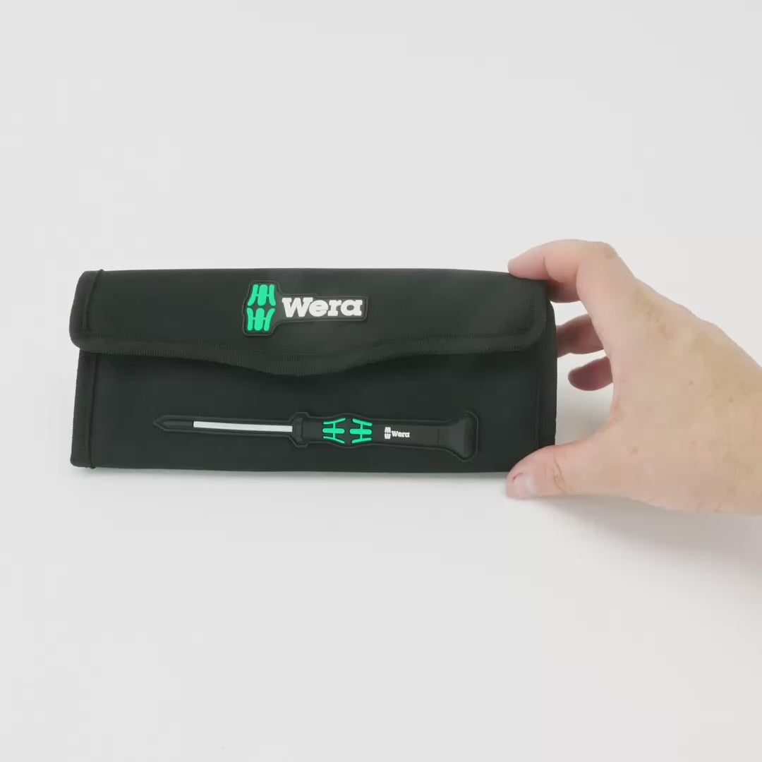 Load video: Wera 073675 Kraftform Micro-Set/12 SB 1 Screwdriver Set for Electronic Applications