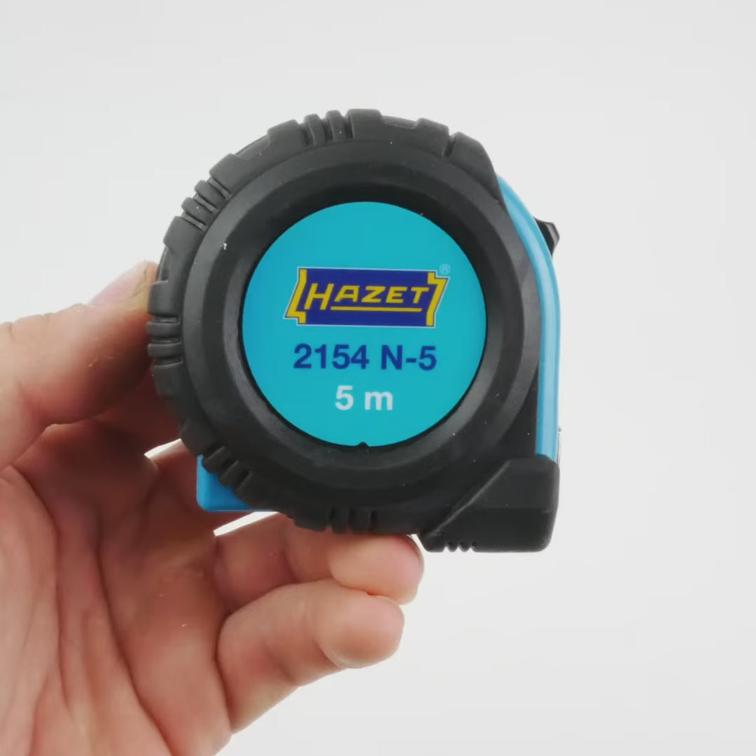 Load video: Hazet 2154N-5 Measuring tape 5m