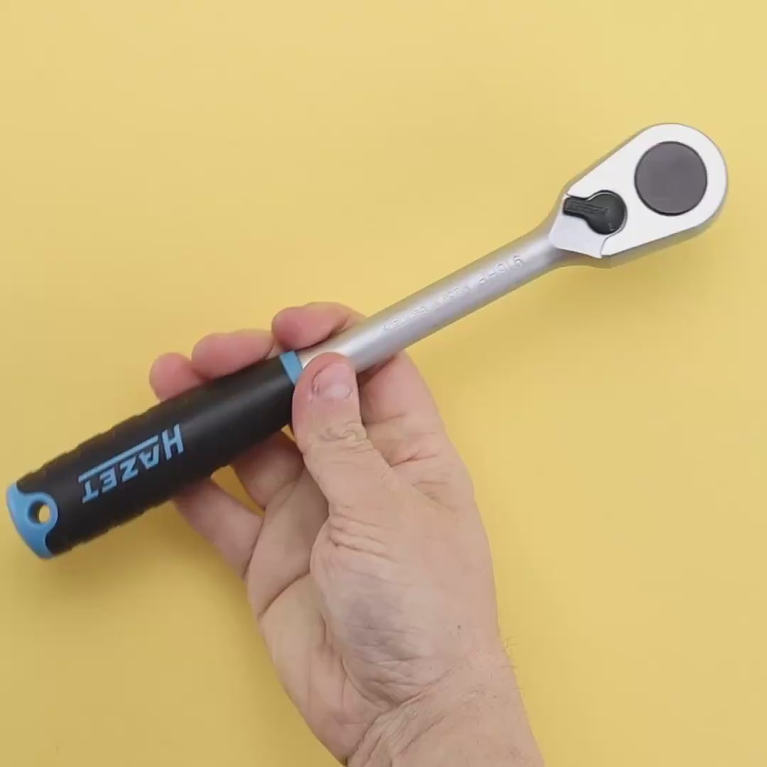 Load video: Hazet 916HP Fine Tooth 1/2" Drive Reversible Ratchet