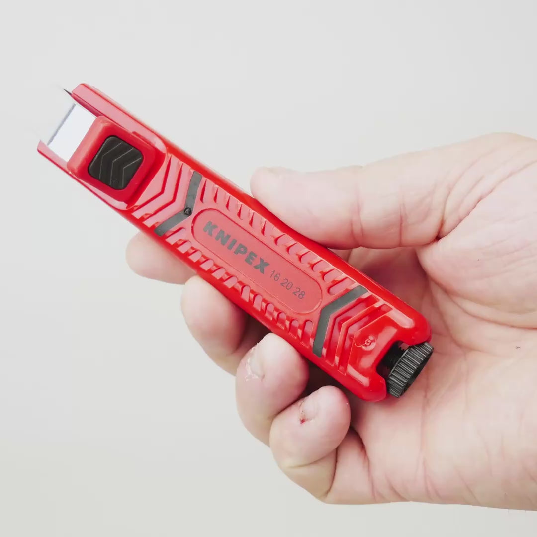Load video: Knipex Cable Stripping Tool - 0.3" - 1" Diameter