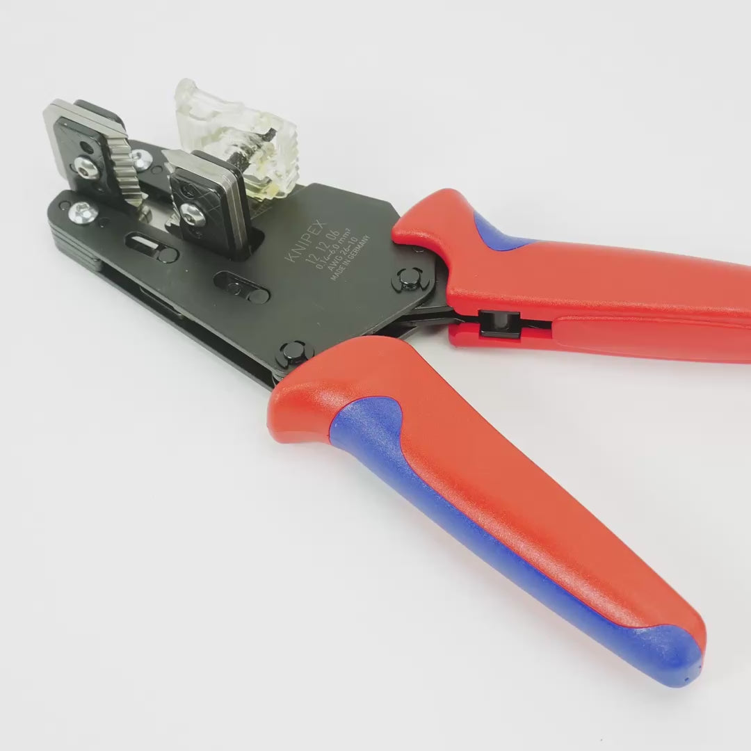 Load video: Knipex Precision Wire Insulation Strippers with Adapted Blade - 0.14 - 6.0 sq mm