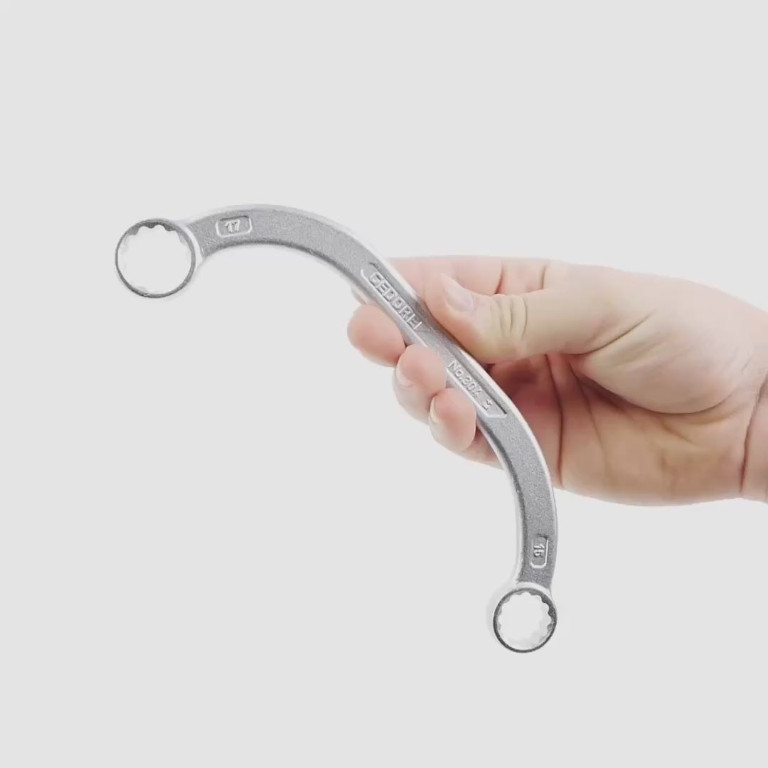 Load video: Gedore 304 15x17 Half-moon ring spanner 15x17 mm