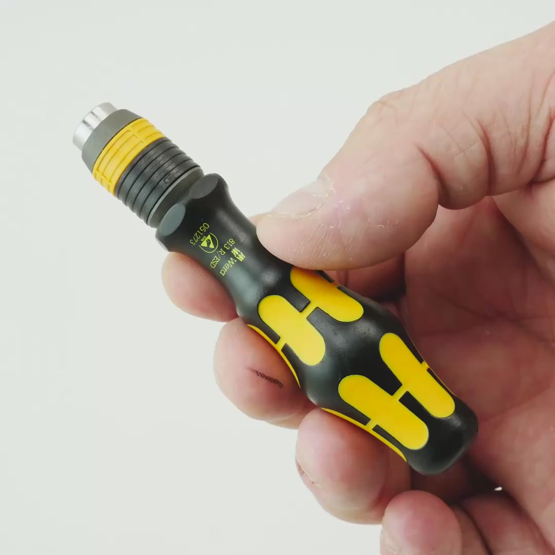 Load video: Wera 051273 ESD Safe Rapidaptor Handle