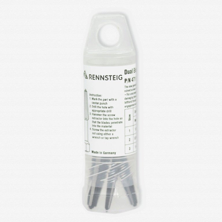 Rennsteig Double Edged Screw Extractor 3 Piece Set (Size 1 - 3) - 9R4719033 - KC Tool