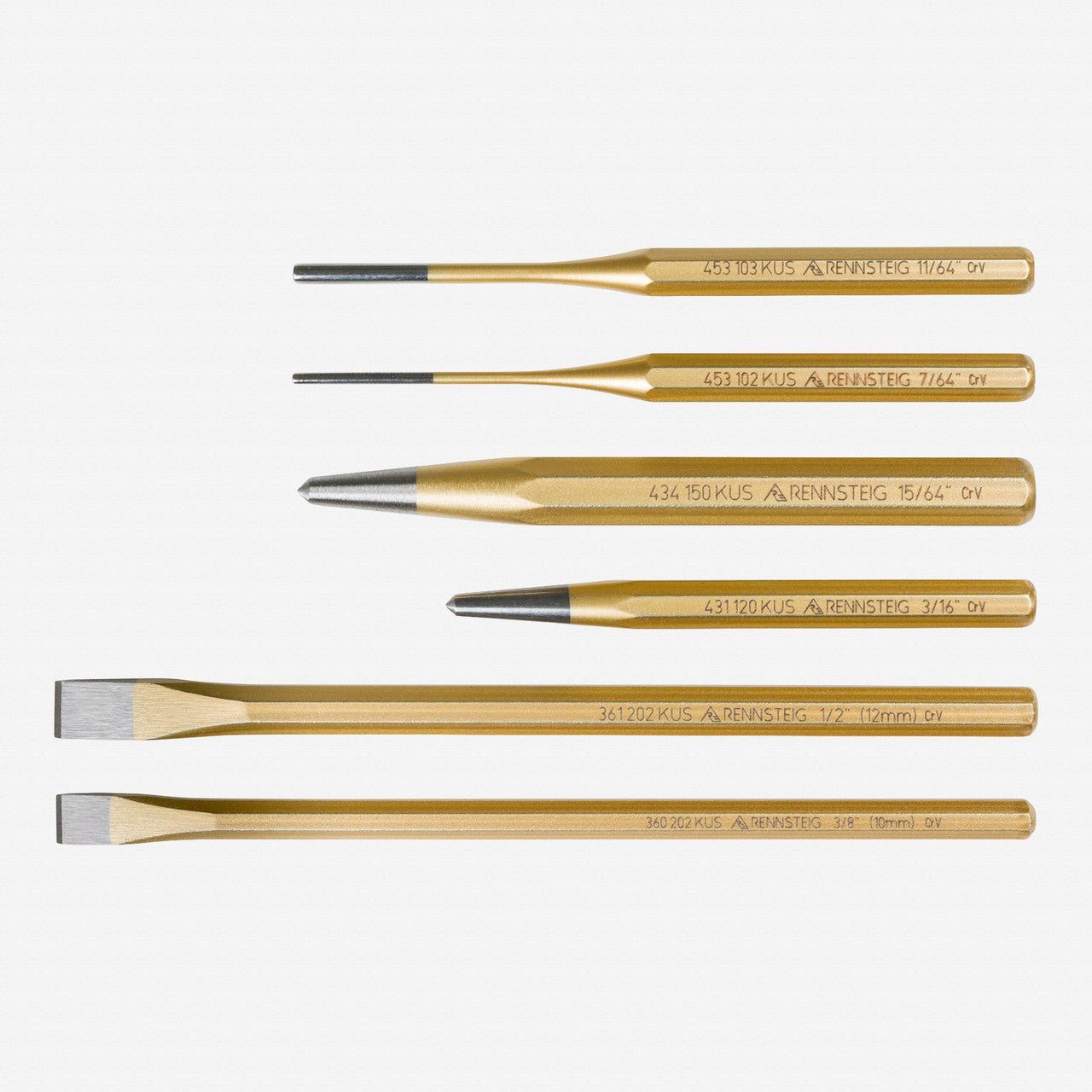 Rennsteig Punch and Chisel Set, 6 Pieces - 9R400006 - KC Tool