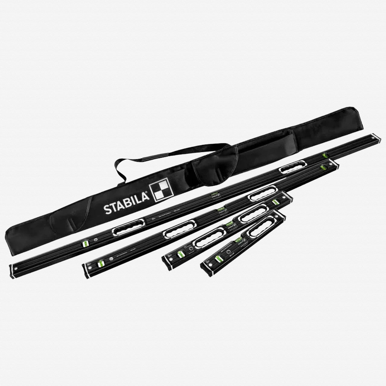 Stabila Dark Shadow 16", 24", 48", and 72" 196-2 Level Set, 4 Pieces