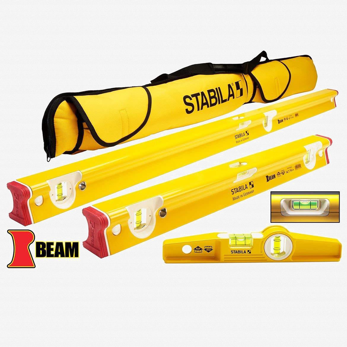 Stabila 48410 R - Beam 3 Level Set with Case, 24"/48"/10" Torpedo - SA48410 - KC Tool