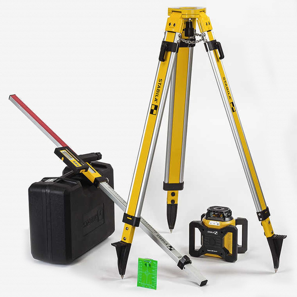 Stabila LAR 160G Rotary Laser Kit with Tripod and Grade Rod, 6 Pieces - SA04500TR - KC Tool