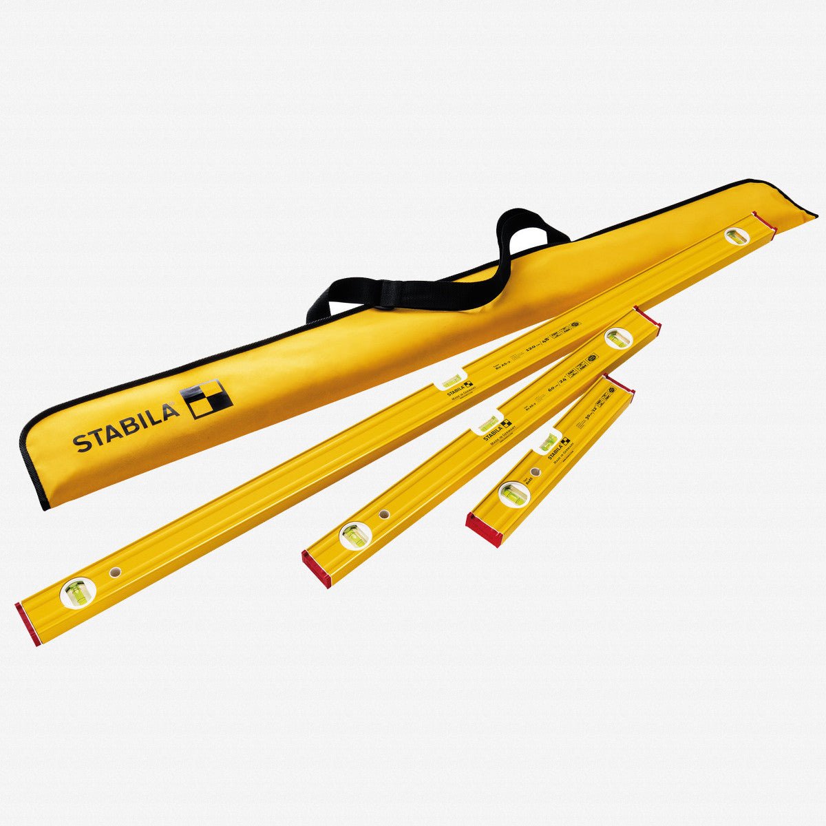 Stabila Pro 3 Level Set - 12" 80AS, 24" 80AS, 48" 80AS with Carrying Case - SA29840 - KC Tool