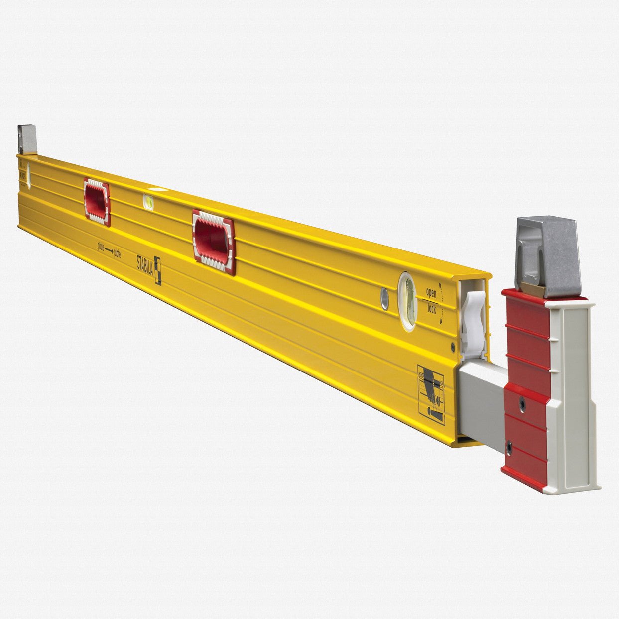 Stabila Type 106T Extendable Plate Level, 6' - 10' with Removable Stand - Offs - SA35610 - KC Tool