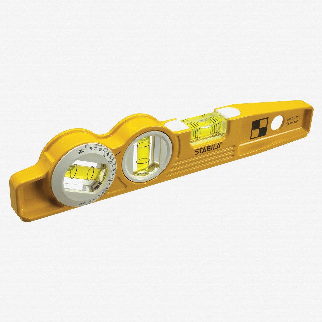 Stabila Type 81SMW360 Die Cast Magnetic Torpedo Level with Protractor Vial and V-groove, 10" - SA25360 - KC Tool
