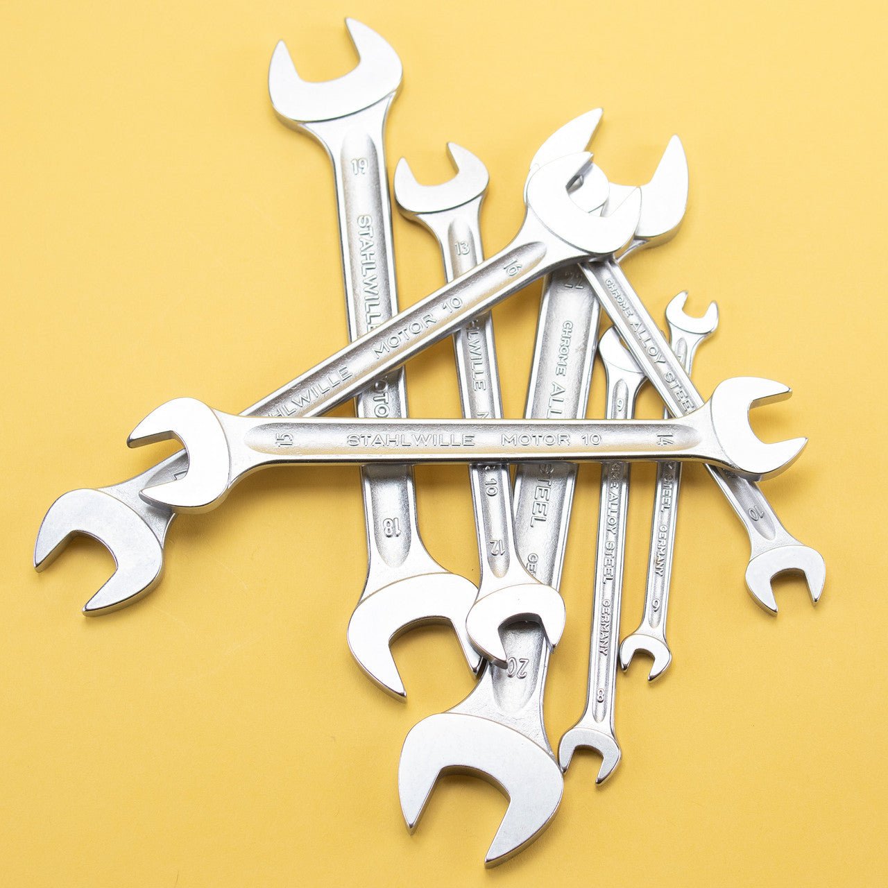 Stahlwille 10/8 MOTOR Double Open Ended Wrench Set, Metric, 6 - 22 mm, 8 Pieces - ST96400305 - KC Tool