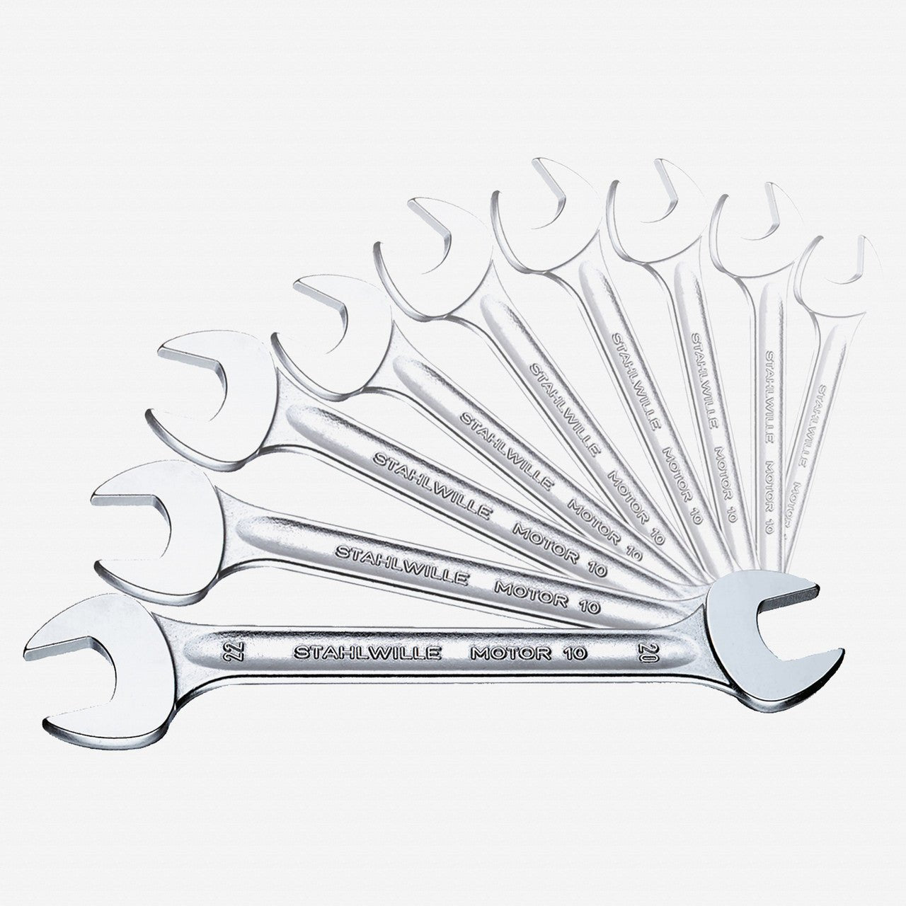 Stahlwille 10/9 MOTOR Double Open Ended Spanner Set, Metric, 6 - 24mm, 9 Pieces - ST96400314 - KC Tool
