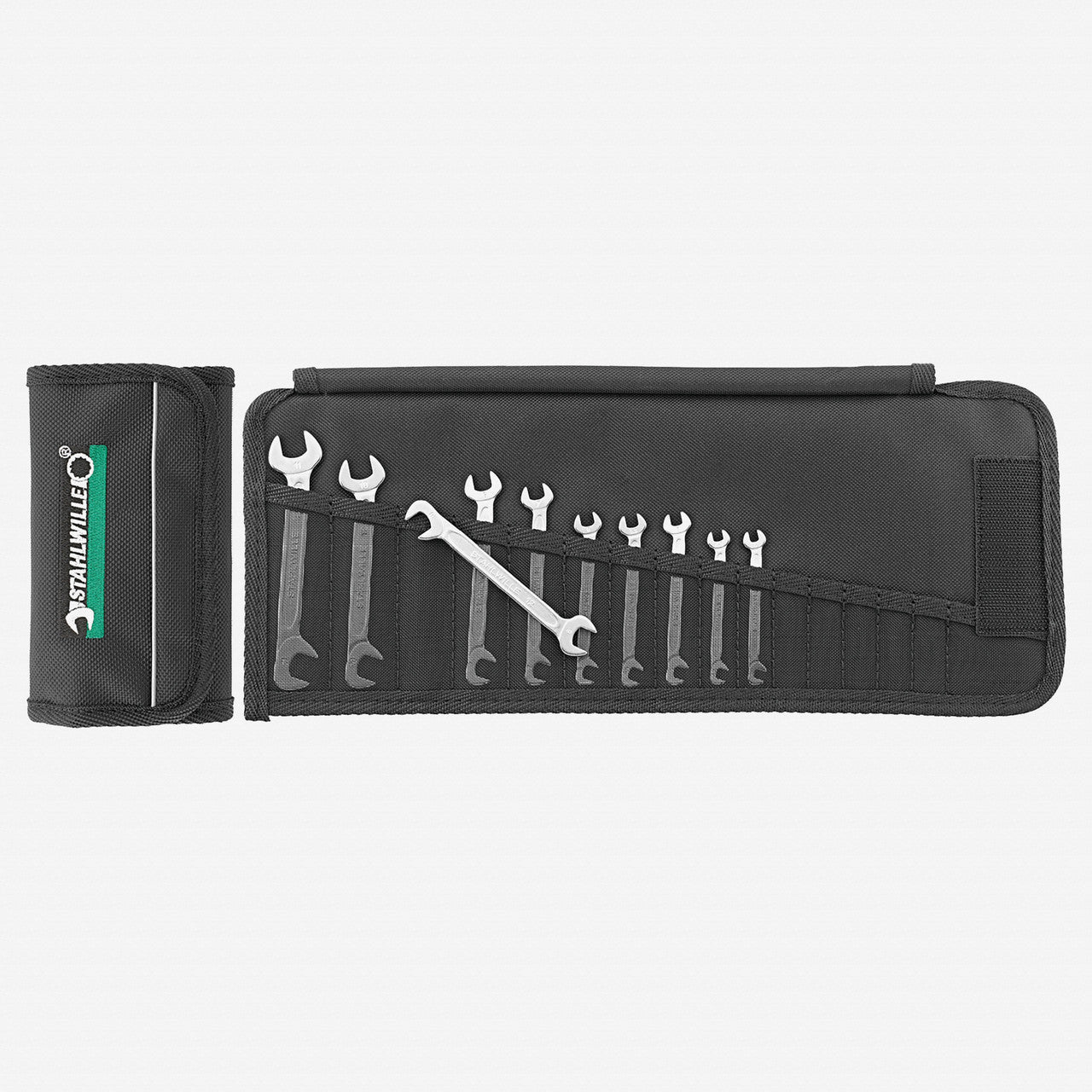 Stahlwille 12/10 ELECTRIC Small Double Open Ended Spanner Set, in Roll - up Wallet, 10 Pieces - ST96400653 - KC Tool