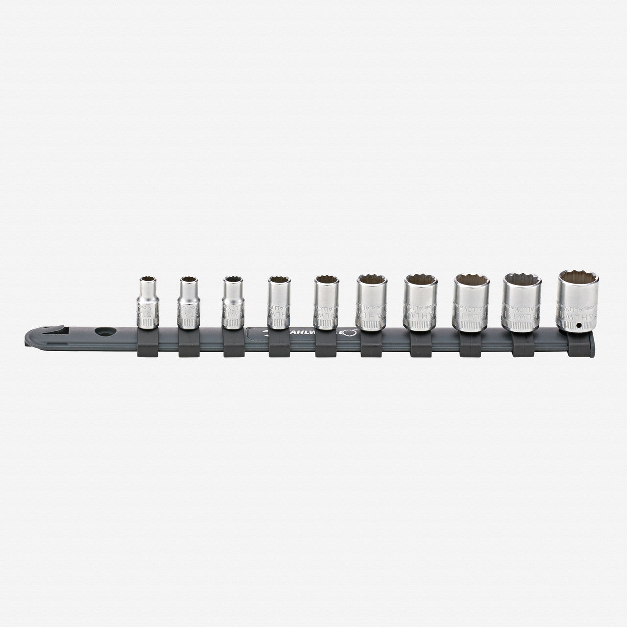 Stahlwille 12916/10 - 40 Outside Hex Socket Set on Plastic Socket Strip, Metric, 1/4" Drive, 5 - 14mm, 11 Pieces - ST96051010 - KC Tool