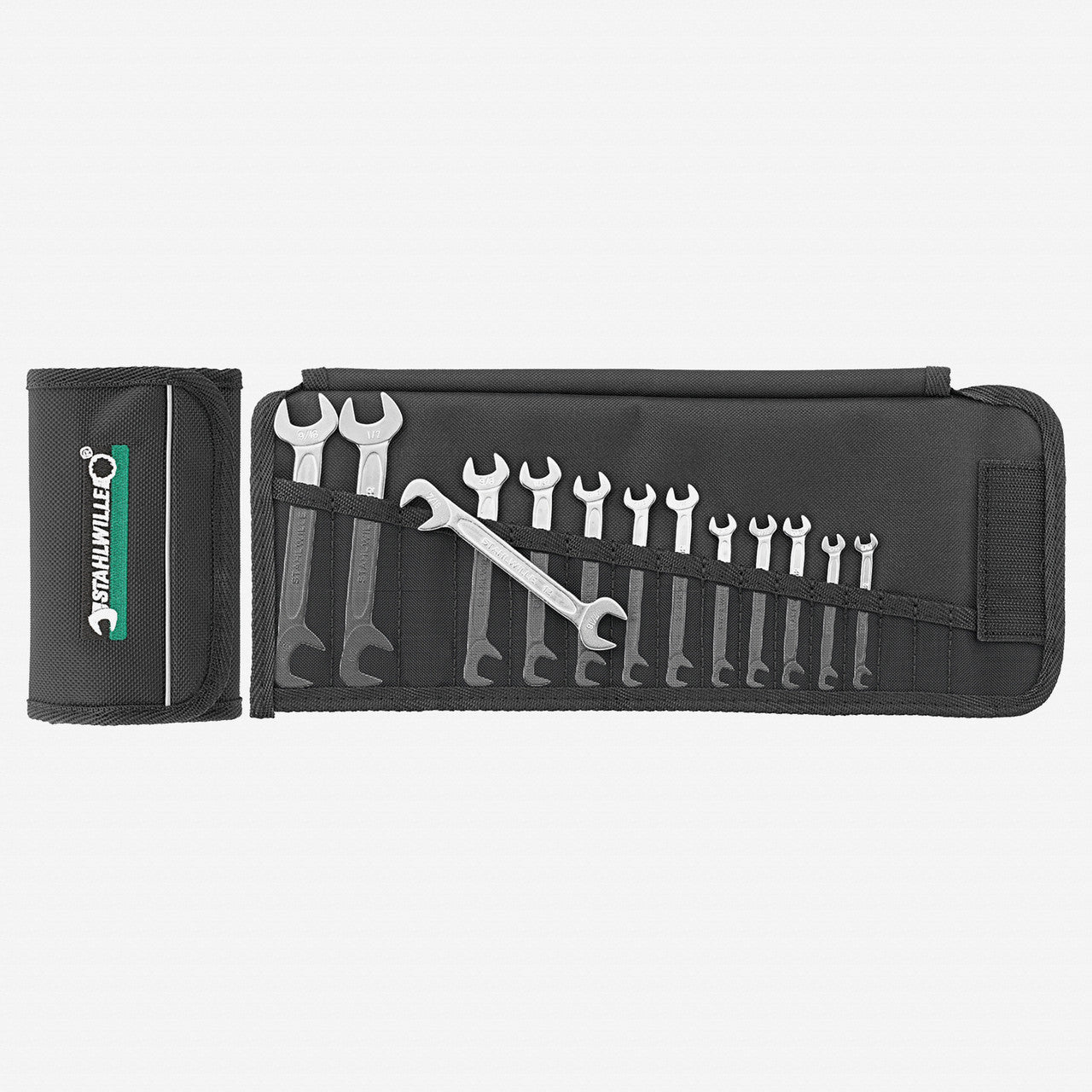 Stahlwille 12a/13 Small double open ended Spanner Electric Set, in roll - up wallet - ST96404654 - KC Tool
