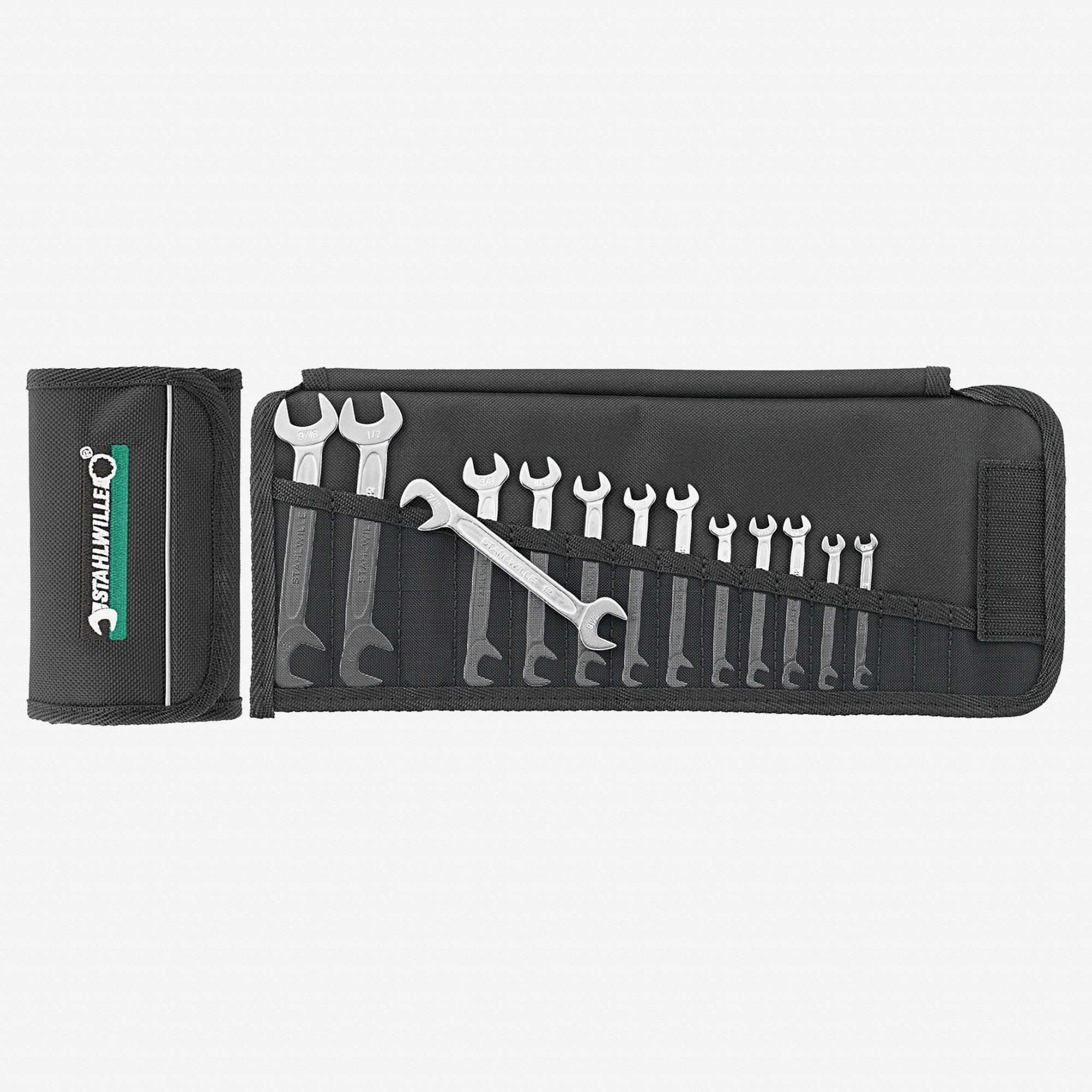 Stahlwille 12a/13 Small double open ended Spanner Electric Set, in roll-up wallet - ST96404654 - KC Tool