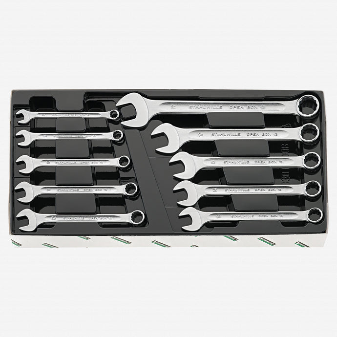Stahlwille 13/10KT OPEN BOX Combination Spanner Set, Metric, 8-19mm, 10 ...