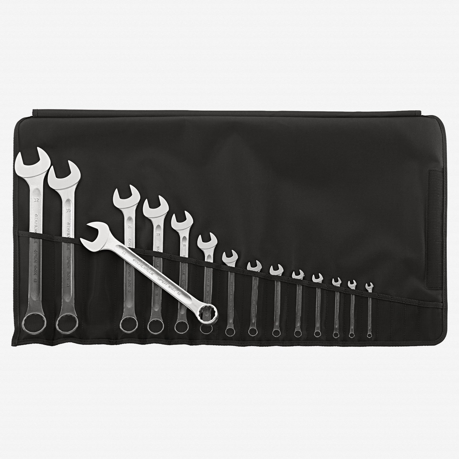 Stahlwille 13/15 OPEN BOX Combination Spanner Set, Metric, 6-32mm, 15 Pieces - ST96400803 - KC Tool