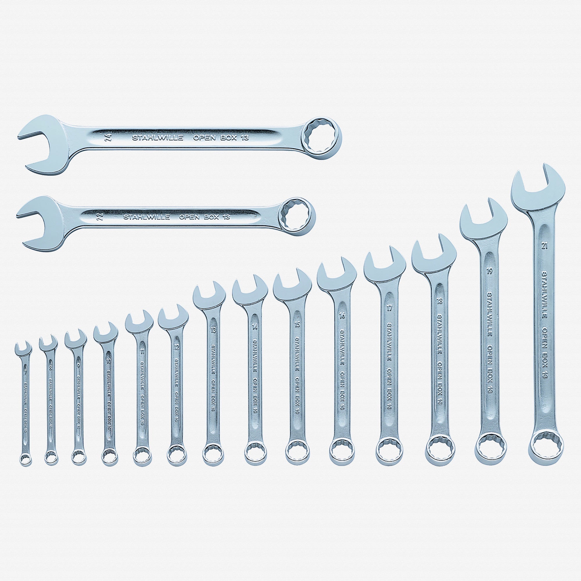 Stahlwille 13/16 OPEN BOX Combination Spanner Set, Metric, 7-24mm, 16 Pieces - ST96400816 - KC Tool