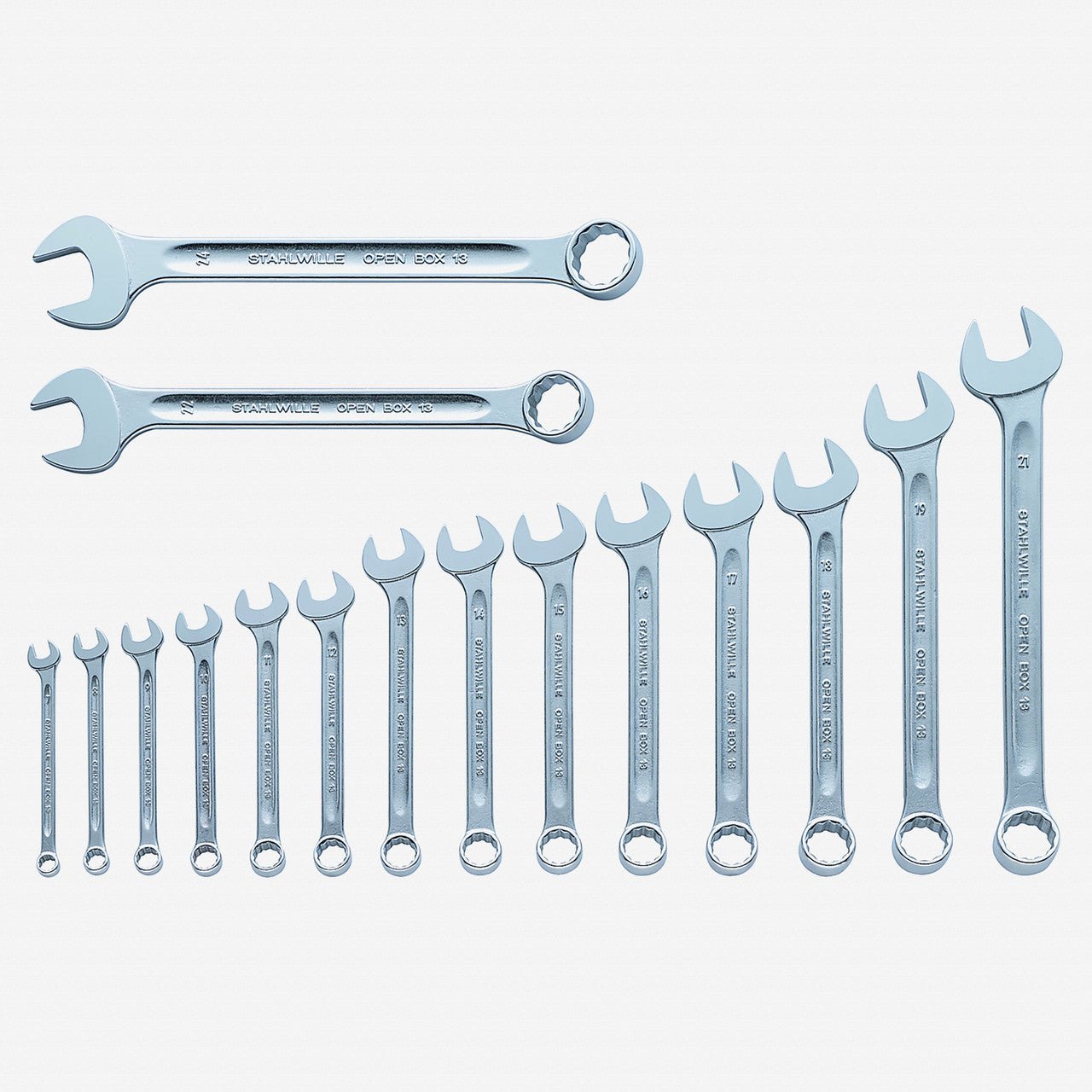 Stahlwille 13/16 OPEN BOX Combination Spanner Set, Metric, 7 - 24mm, 16 Pieces - ST96400816 - KC Tool