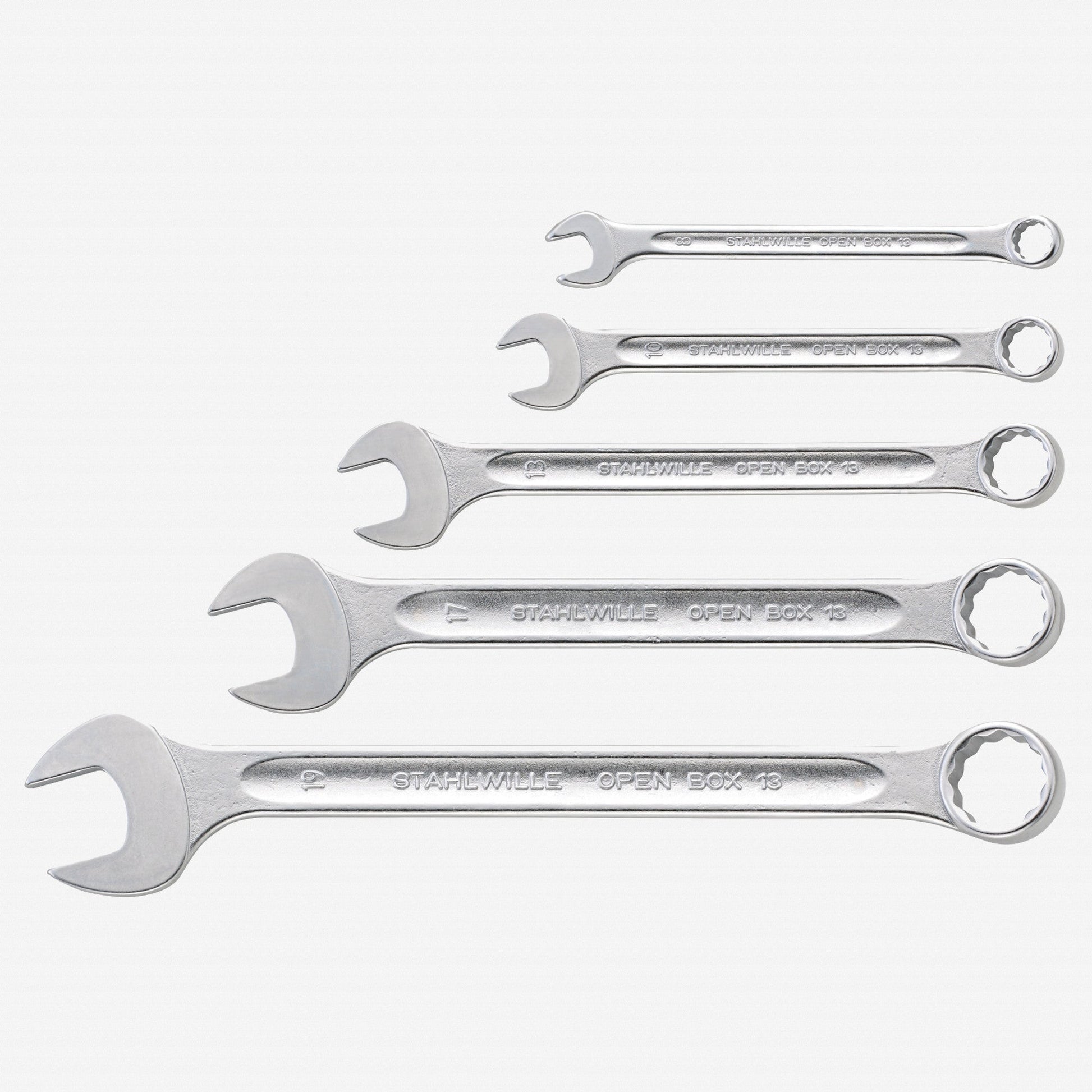 Stahlwille 13/5 OPEN BOX Combination Wrench Set, Metric, 8 - 19mm, 5 Pieces, 12 Point - ST96400809 - KC Tool