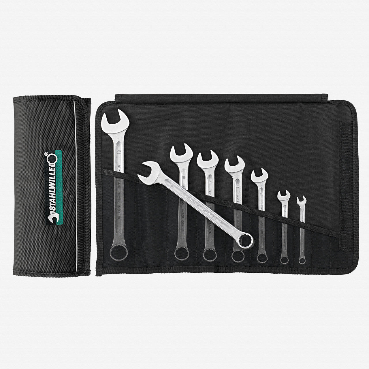 Stahlwille 13/8 OPEN BOX Combination Wrench Set, Metric, 8 - 22mm, 8 Pieces, 12 Point - ST96400807 - KC Tool