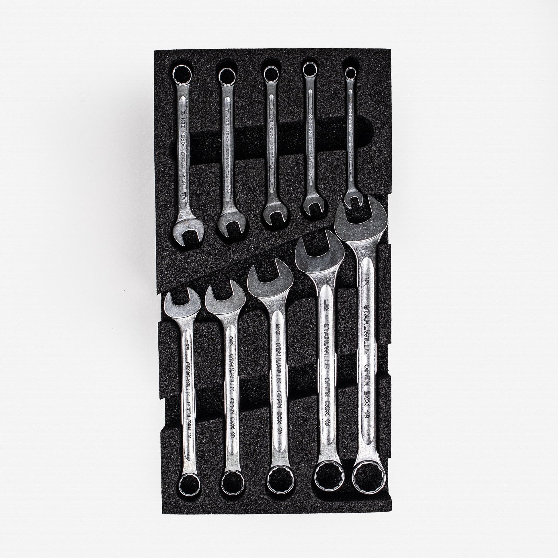 Stahlwille 13a/10KT OPEN BOX Combination Spanner Set, SAE, 1/4-3/4", 10 Pieces - ST96404812 - KC Tool