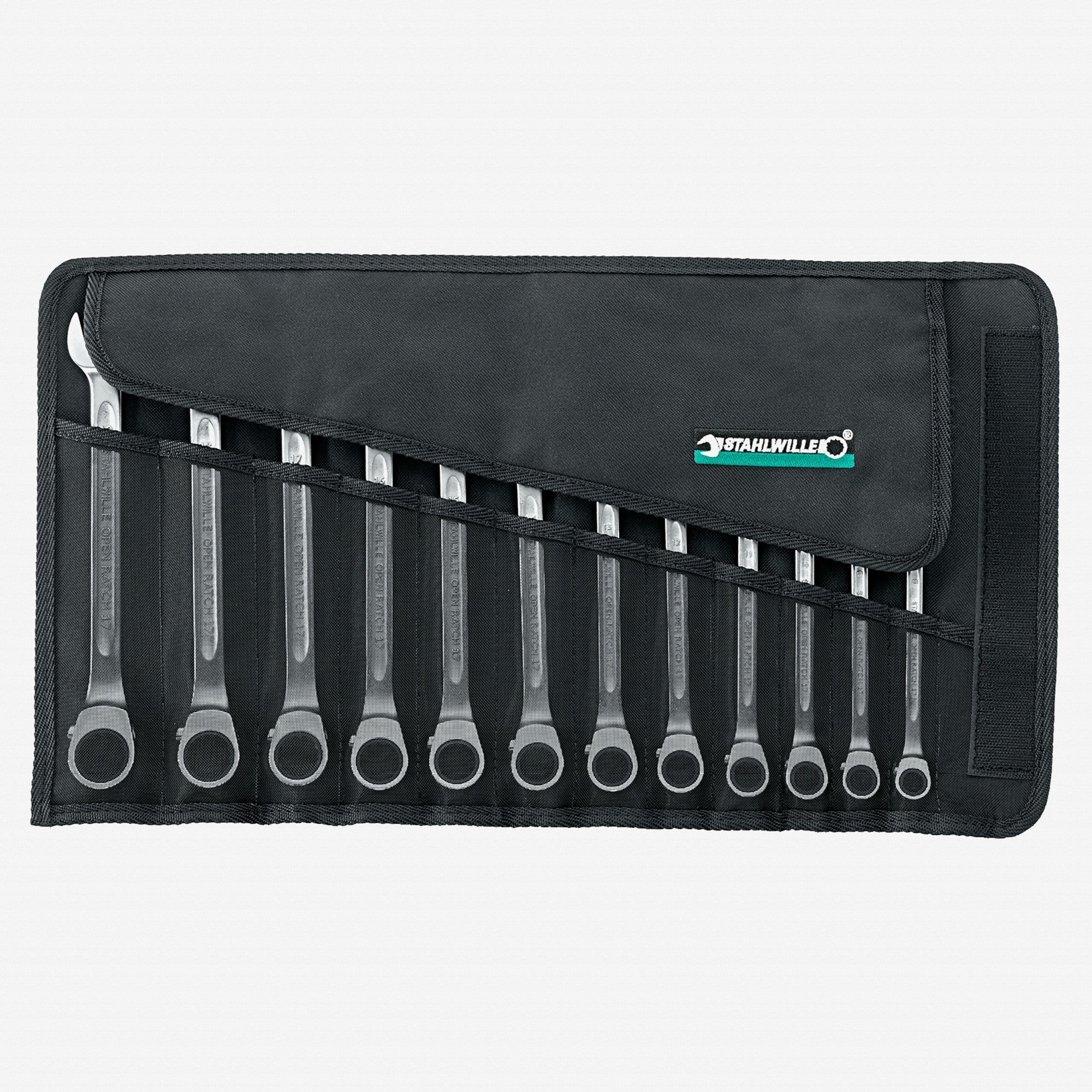 Stahlwille 17/12 OPEN RATCH Combination Ratcheting Spanner Set, Metric, 12 Pieces, 12 Point - ST96411712 - KC Tool